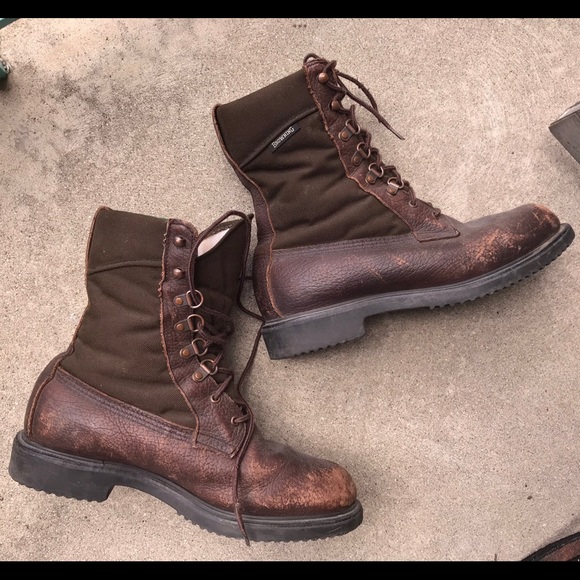 Men’s Brown Leather Combat Military Hunting Boots - Picture 5 of 13